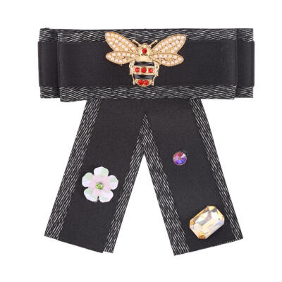 

Fashion Women Bee Bowknot Necktie Corsage Bow Tie Brooch Clothing Decor