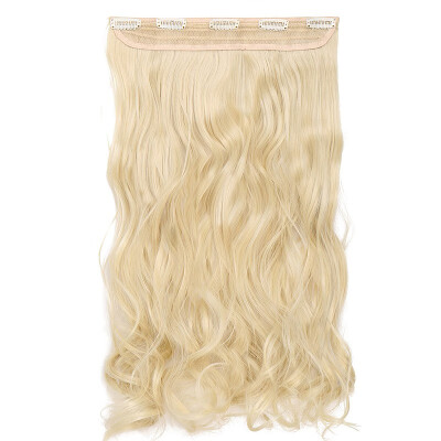 

Synthetic Fiber Clips in on Hair Extension 34 Full Head One Piece 5 Clips Long Silky Straight Curly Wavy