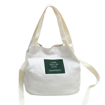 

Outdoor Solid Color Casual Women Canvas Tote Lightweight Crossbody Shoulder Bag