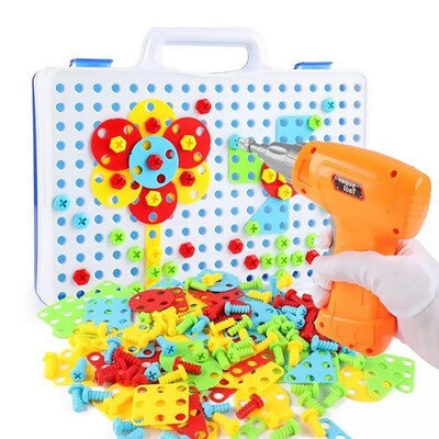 

Educational Assembled Building Blocks Electric Drill Toy for Kids