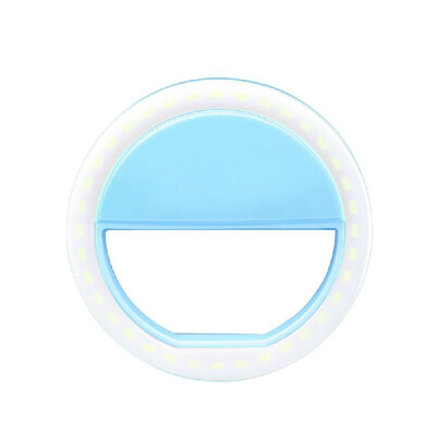 

Selfie LED Light Ring Flash Fill Clip Camera For I-Phone & Tablet White