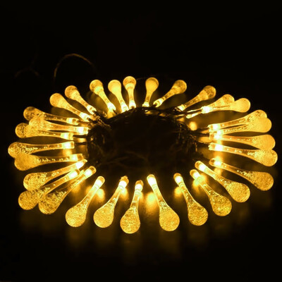 

String 5M 20 LED Water Drop Light Waterproof Lamp Garden Landscape Fairy Solar Decorative