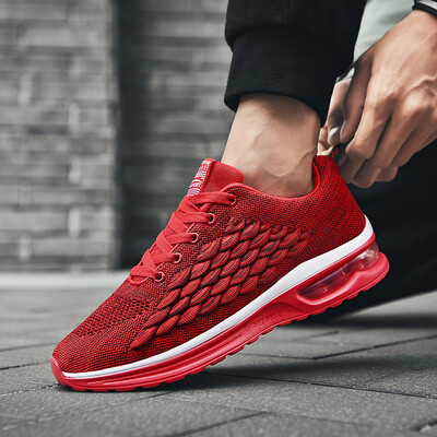 

Spring new large size mens shoes Korean version of the trend of flying woven sports shoes mens air cushion casual couple ru