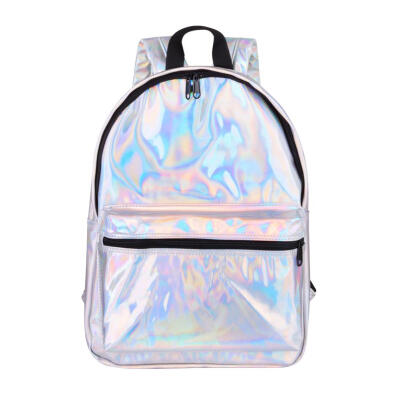 

Holographic Backpack Women College Style Casual Girls Shiny Shoulder Bags