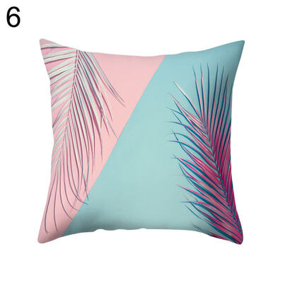 

Leaves Color Block Pillow Cover Cushion Case Home Car Sofa Bedroom Hotel Decor