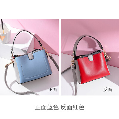 

On the new small bag womens fashion double bread simple bucket bag ins Super Fire Messenger bag handbag