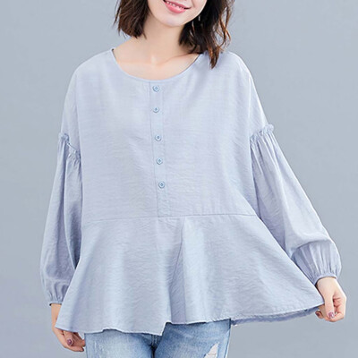 

Tailored Women Retro Casual Long Sleeve Tops Blouse Ladies Autumn Casual Shirt