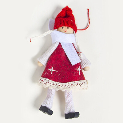 

Cute Felt Christmas Doll Boy Girl Pendant Christmas Tree Decorations Home Wooden Desk Table Ornaments Xmas Gift For Kids