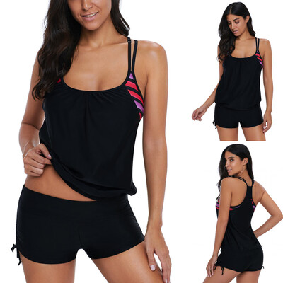 

Roseonmyhand Womens Sexy Stripe Swimwear Strap Swimsuit Push Up Padded Two Piece Bikini