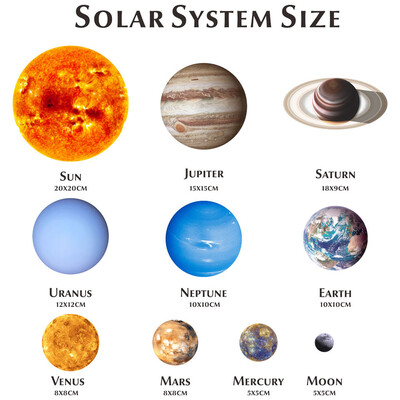 

Siaonvr Luminous Planets PVC Wall Stickers Glow In Dark 10 Planets Bedroom Wall Decal