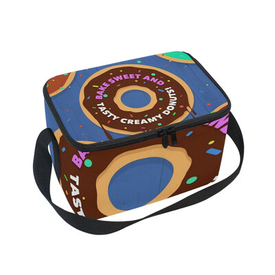 

ALAZA Lunch Box Insulated Sweet Doughnut Lunch Bag Large Cooler Tote Bagfor Men Women