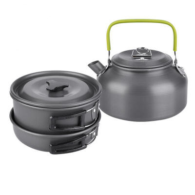 

Greensen Outdoor Portable Set of Pan&Teapot Combination Camping Cookware Tableware