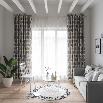 

Fashionable Simple Circles Pattern Curtain Living Room Bedroom Balcony Kitchen Hotel Window Decorative Curtain