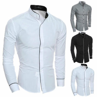 

Luxury Fashion Men Slim Fit Shirt Long Sleeve Dress Shirts Casual Shirt Top