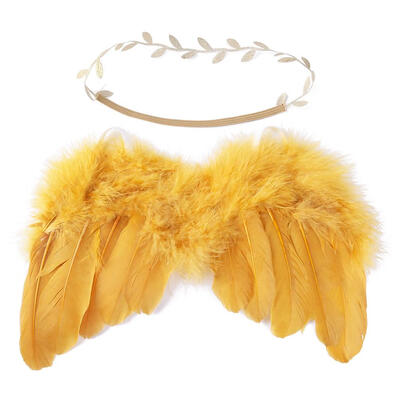 

2pcsSet 0-6M Baby Leaf Hairband Feather Angel Wings Cute Photography Props