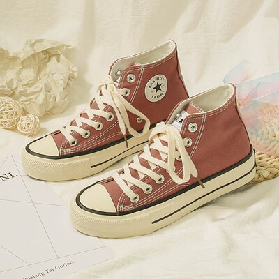 

High-top canvas shoes female Korean version 2019 tide shoes new board shoes retro Hong Kong flavor shoes trend Joker student shoes