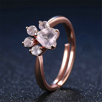 

Women Rose Gold Opening Adjustable Zircon Rings 1pc Adorable