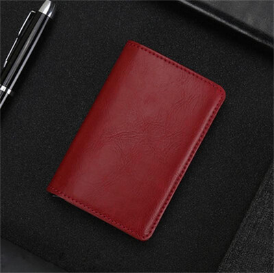 

Mens Leather ID Credit Card Holder RFID Protector Money Wallet Clip Card Case