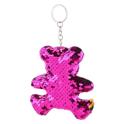 

Lovely Bear Keychain Glitter Sequins Women Key Ring Car Bag Pendant Gifts