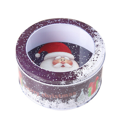 

New Hot Christmas Candy Gift Tin Box Kids Gift Mailbox Case Christmas Santa Claus Snowman Printed Sealed Jar Packing Boxes Decor