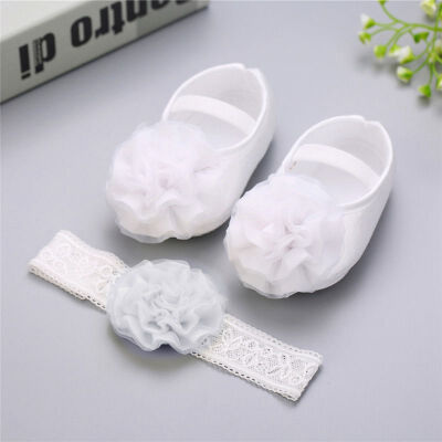 

Baby Girls Shoes With Flowers hairband Lace Flower Baby Shoes Floral Headwear Headband Photography Props