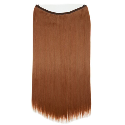 

Transparent Invisible Wire Fish Line NO Clip in Hair Extensions 20 Inch Straight Wavy Curly Synthetic Hairpieces