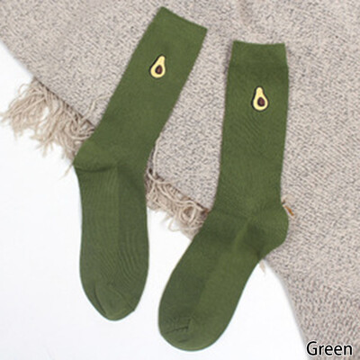

4 Color HOT Cartoon Warm Cotton High Socks 3D Fruit Embroidery Socks Women Sock