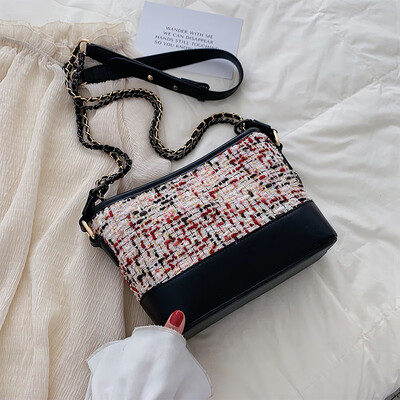 

Korean version 100 lap leisure bag fashion wool chain bag new 2019 personality womens bag wandering bag oblique satchel bag