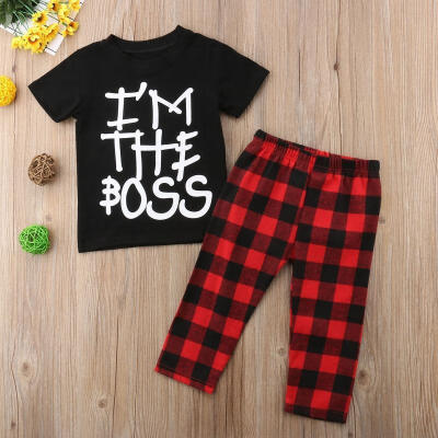 

Lovely Toddler Kids Baby Boy Girl Tops T-ShirtPants 2PCS Outfits Set Clothing