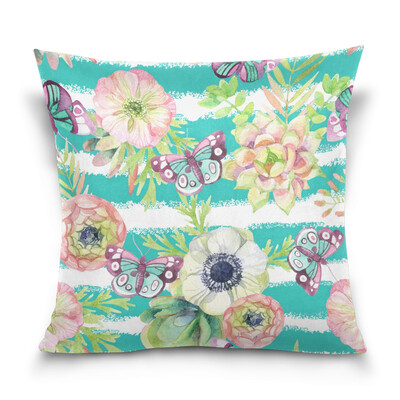 

ALAZA Throw Pillow Cover 16 X 16 inch Christmas Gift Cushion Cover with Flowers Printed Pillowcase