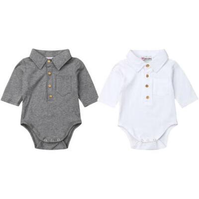 

Newborn Infant Baby Boy Formal Cotton Romper Bodysuit Jumpsuit Outfit Clothes UK