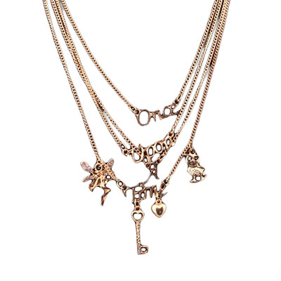 

Angel English letter multi-layer short necklace
