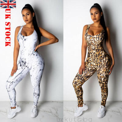 

UK Women Sports Yoga Workout Gym Fitness Leggings Pants Jumpsuit Athletic