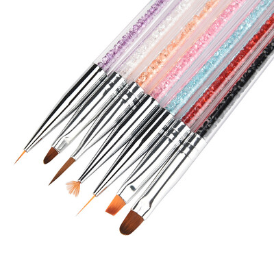 

Toponeto 7pcsNail Art UV Gel Polish Design Dot Painting Detailing Pen Brushes Tool