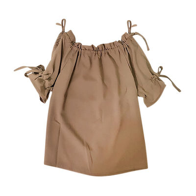 

newwomens casual t-shirtSexy Strapless Straps Slash Neck Solid Color Slim Short-sleeved Chiffon Shirt Top