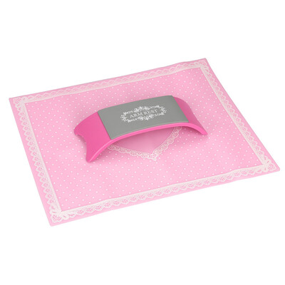

Toponeto Beauty Nail Care Removable Hand Pillow Lace Striped Tablecloth Manicure Set
