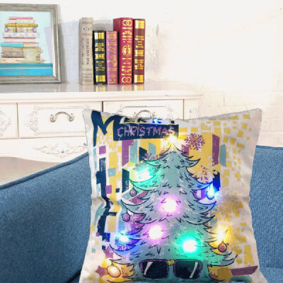 

〖Follure〗The New Color Lights Christmas Pillow LED Lights Pillow Creative Printing LinenA