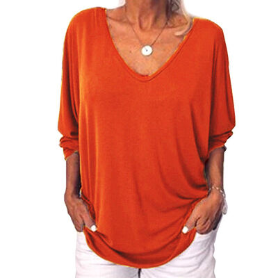 

Fashion Women Ladies Long Sleeve Loose Blouse Autumn V Neck Casual Shirt Tops -3XL
