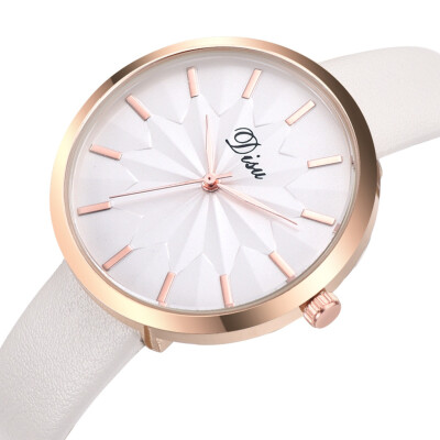 

RM Luxury Fashion Lady Simple Dial Leather Belt Watch Sun Flower Quartz Watch