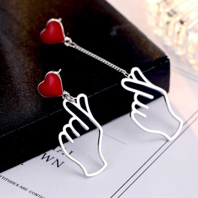 

Needle Hollow Asymmetrical Love Earrings Alloy Plating Earrings