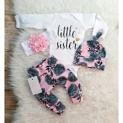 

Newborn Baby Girl Floral Clothes Romper Jumpsuit Bodysuit Long Pants Outfit Set