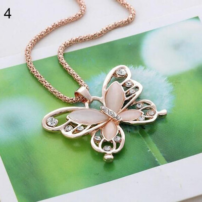 

Women\s Unique Fashion Rhinestone Cutout Butterfly Hair Clips Hairpin Necklace