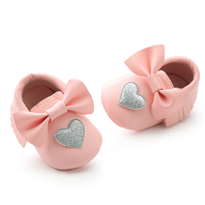 

Baby Girl Sequins Bowknot Love Shape Fashion Toddler First Walkers Kid Shoes