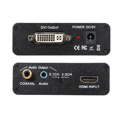 

HD to DVI Converter Coaxial 35 Audio Analog&Digital Signal Adapter with 35mm Jack for DVD STB Playstation