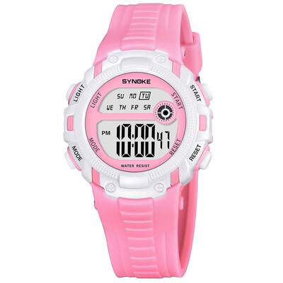 

SYNOKE Sport Children Wrist Watches LED Digital Stopwatch Alarm Luminous Water Resistant Girl Boy Watch