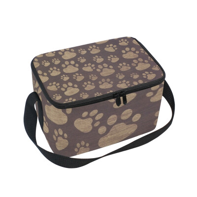 

ALAZA Insulated Lunch Box Animal Footprint Lunch Bag for Men Women Portable Tote Bag Cooler Bag