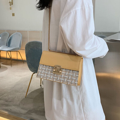 

Summer fashion chain bag female 2019 new wave Korean version of the wild single shoulder woolen Messenger bag simple small square bag