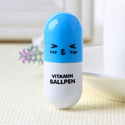 

Siaonvr Lovely Creative Pill Ballpoint Pen Cute Learning Stationery Student Prize Blue