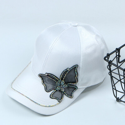 

New trendy personality fashion butterfly silk cotton hat Korean version of male&female retro couples duck tongue cap wholesale