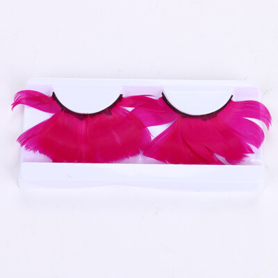 

〖Follure〗Women Fancy Soft Long Feather False Eyelashes Eye Lashes Makeup Party Club Pink